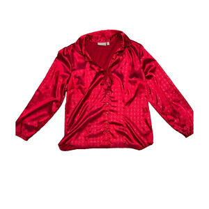 Croft & Barrow Satin Blouse Women's Large Whimsygoth Vampire Romantic Ruffle